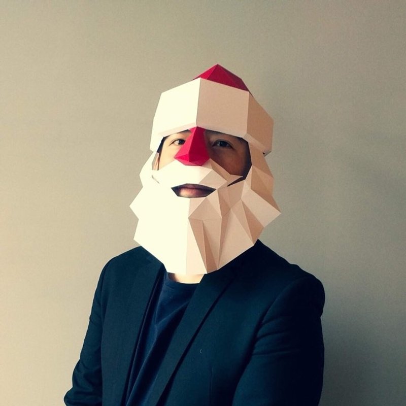 圣诞节最趴_DIY材料包_手作_纸模型_圣诞老人面具 - 木工/竹艺/纸艺 - 纸 红色