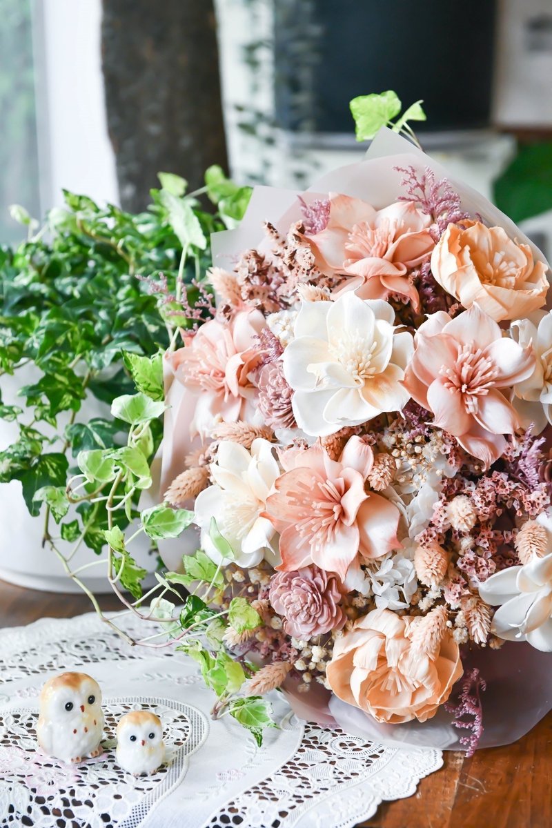 橘棕色干燥花束 - 干燥花/捧花 - 植物．花 橘色