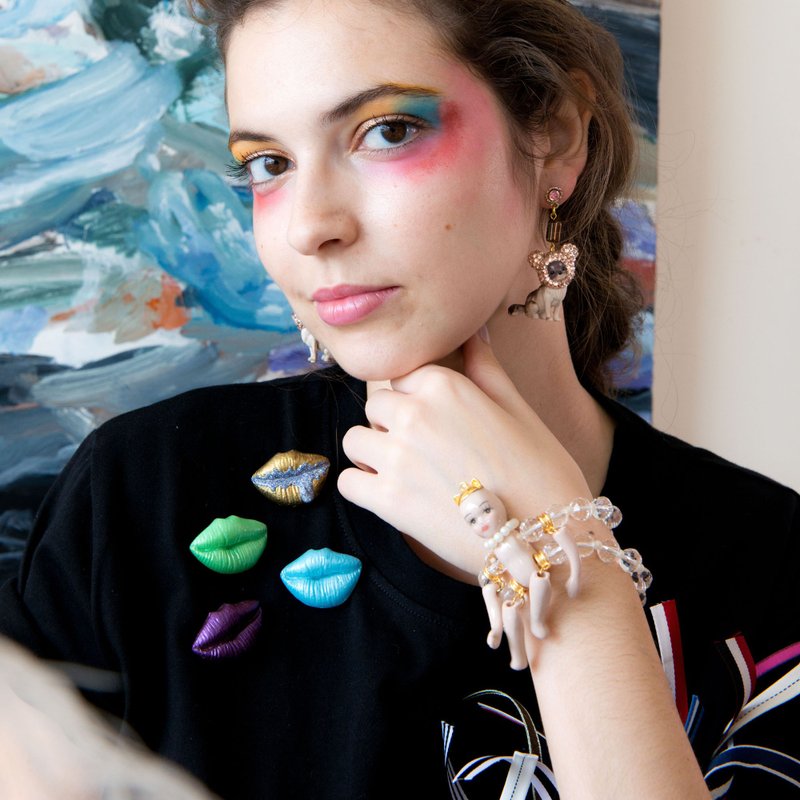 限量【福袋】 超豪华饰品包 手链颈链戒指耳环每款最少一件 - 耳环/耳夹 - 其他金属 多色