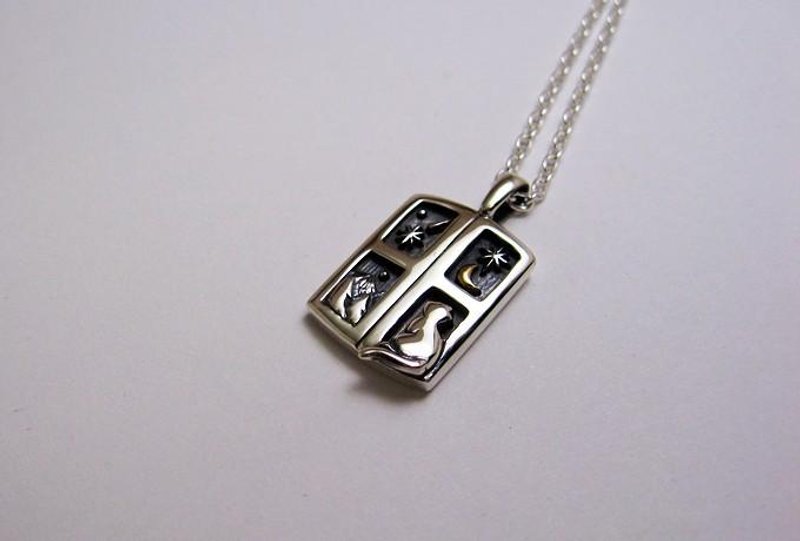 Shooting Star Night - Cat by the Window - Pendant - 项链 - 其他金属 银色
