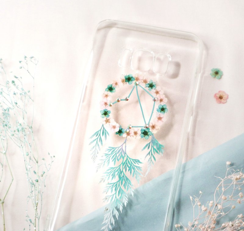 押花星座捕梦网手机壳 | Android - 手机壳/手机套 - 植物．花 粉红色