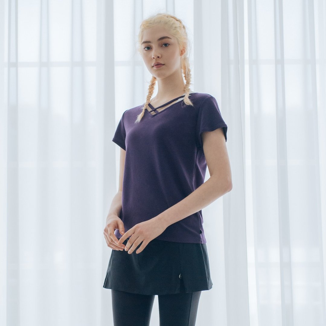 【MACACA】轻悦竹签T - BOE2422 深紫 - 女装运动衣 - 其他人造纤维 紫色