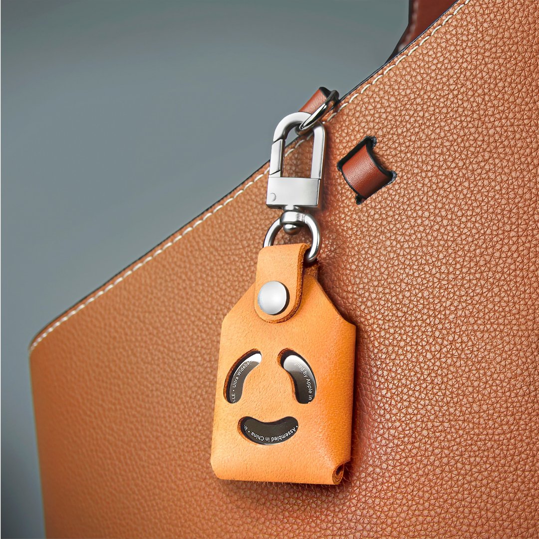 COZI - AirTag KeyRing 皮革保护套 钥匙圈 钥匙扣环 宠物项圈 - 钥匙链/钥匙包 - 其他材质 卡其色