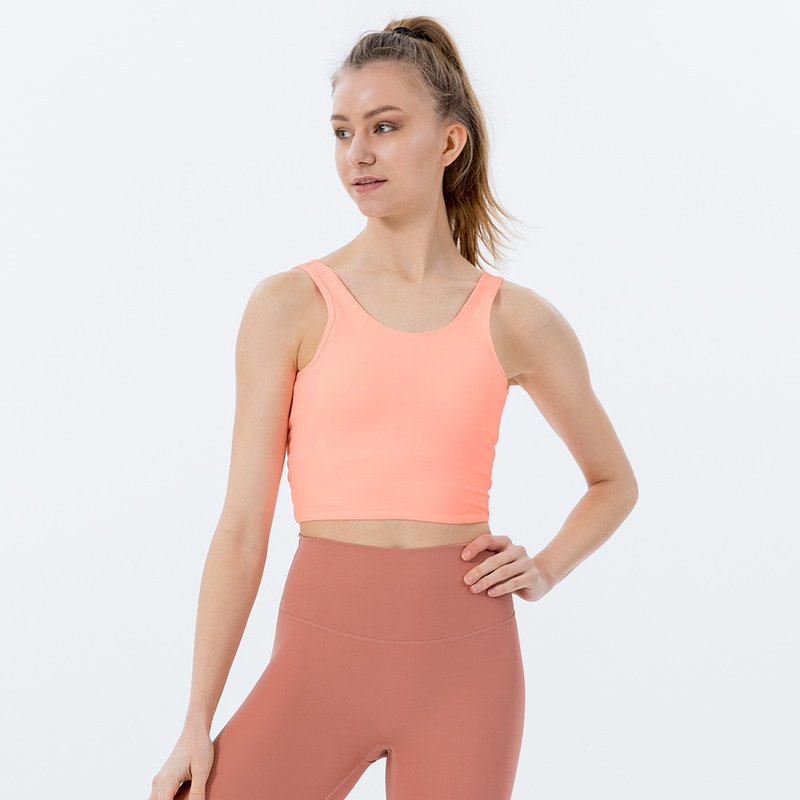 【NAMASTE】Opal 挖背交叉运动内衣 - 萤光橘 - 女装运动内衣 - 尼龙 橘色