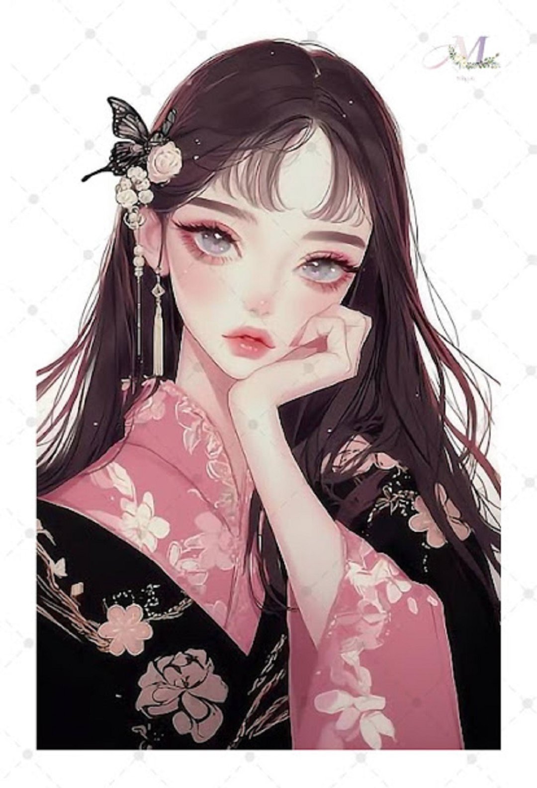 贴纸 original sticker 人物贴纸 原创贴纸 女孩贴纸 装饰贴纸 - 贴纸 - 纸 蓝色