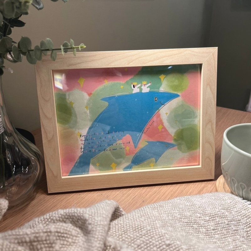 装饰挂画含框 - 【向着标竿直跑】 - 画框/相框 - 木头 黄色