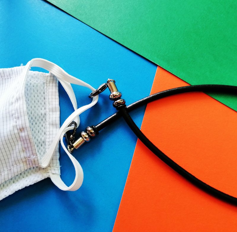 口罩挂绳 |SMOOTH CLASSIC, Mask strap, 黑色 - 挂绳/吊绳 - 真皮 黑色