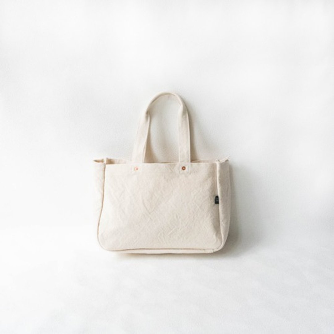 Zip Tote [Generation] (VC-23) - 手提包/手提袋 - 棉．麻 白色
