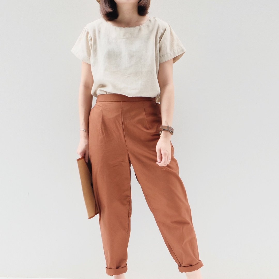 Charlie Pants : ThaiTea Color (CHA-YEN) - 女装长裤 - 棉 橘色