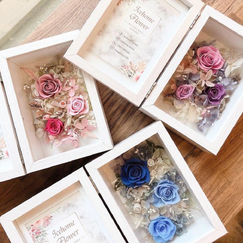 永生相框花 相框 生日礼物 照片定制 永生花 母亲节礼物 谢师礼物 - 摆饰 - 植物．花 紫色