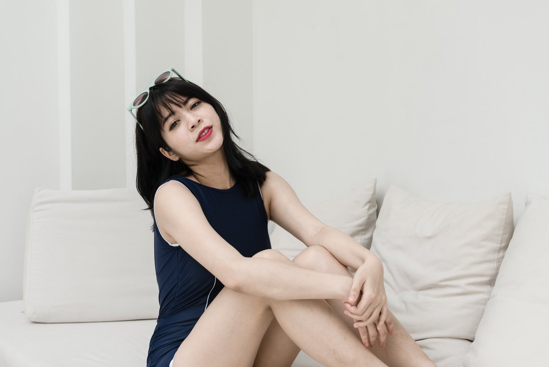 素面风格露背连身泳装/海军蓝(Size S) / Swimwear - 女装泳衣/比基尼 - 其他材质 蓝色