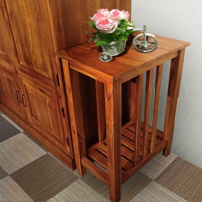 吉迪市柚木家具│柚木簡約邊几 花臺 邊桌 花架 保固一年 RPNA013 - 餐桌/书桌 - 木头 咖啡色