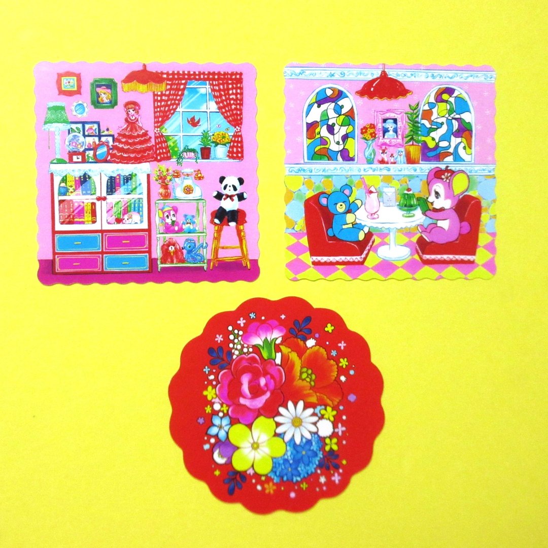 OMAKEBOSHI STICKER组合 房间与花 - 贴纸 - 纸 