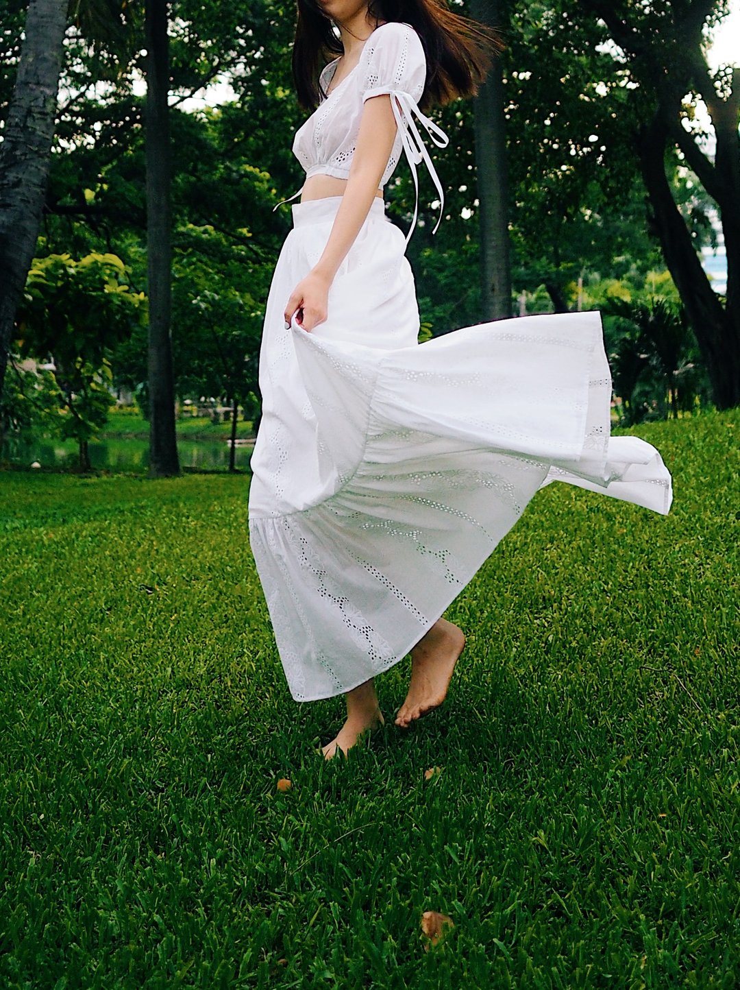 Lola Co-ord Skirt - 裙子 - 棉 白色
