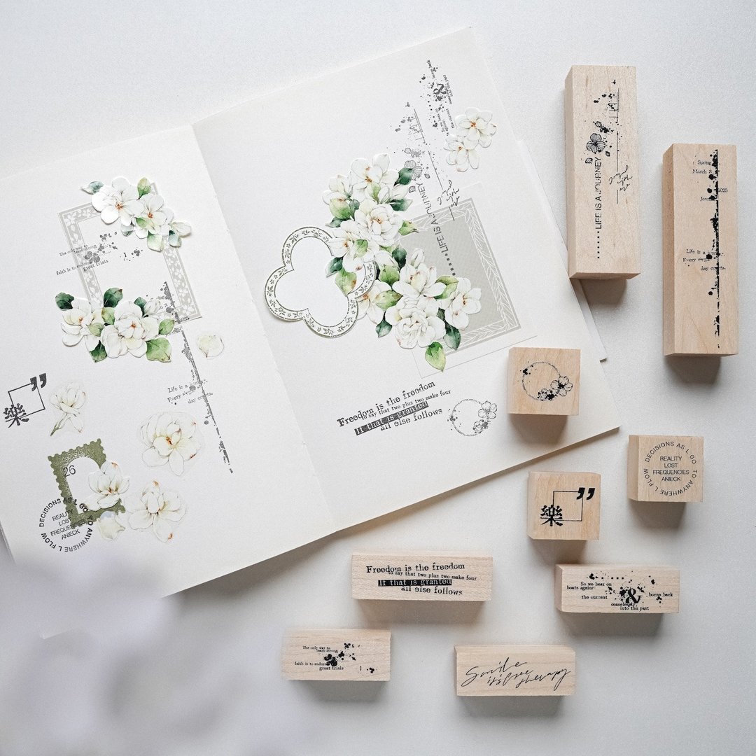 文字打底系列 原创复古枫木手帐印章 - 印章/印台 - 木头 