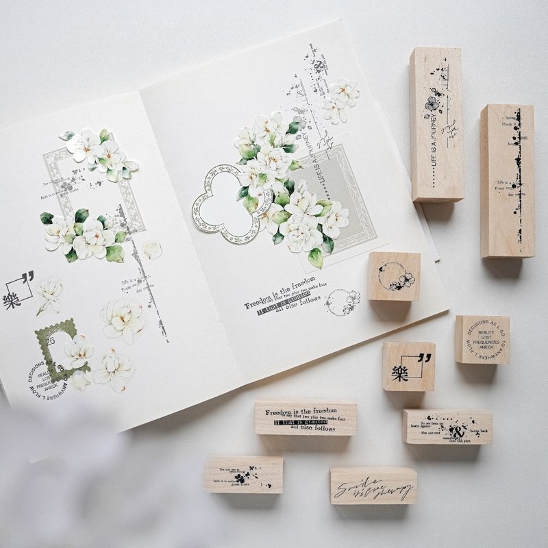 文字打底系列 原创复古枫木手帐印章 - 印章/印台 - 木头 
