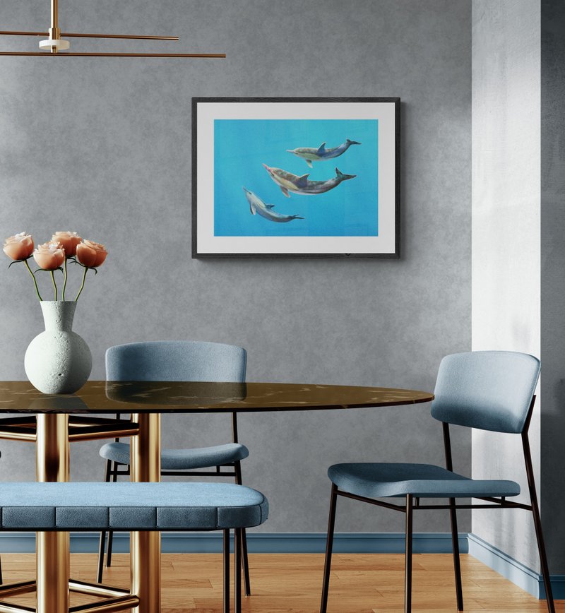 ToyJay王俊杰/海洋系列微喷海报/长吻真海豚(送4x6寸照片20张) - 海报/装饰画/版画 - 纸 蓝色