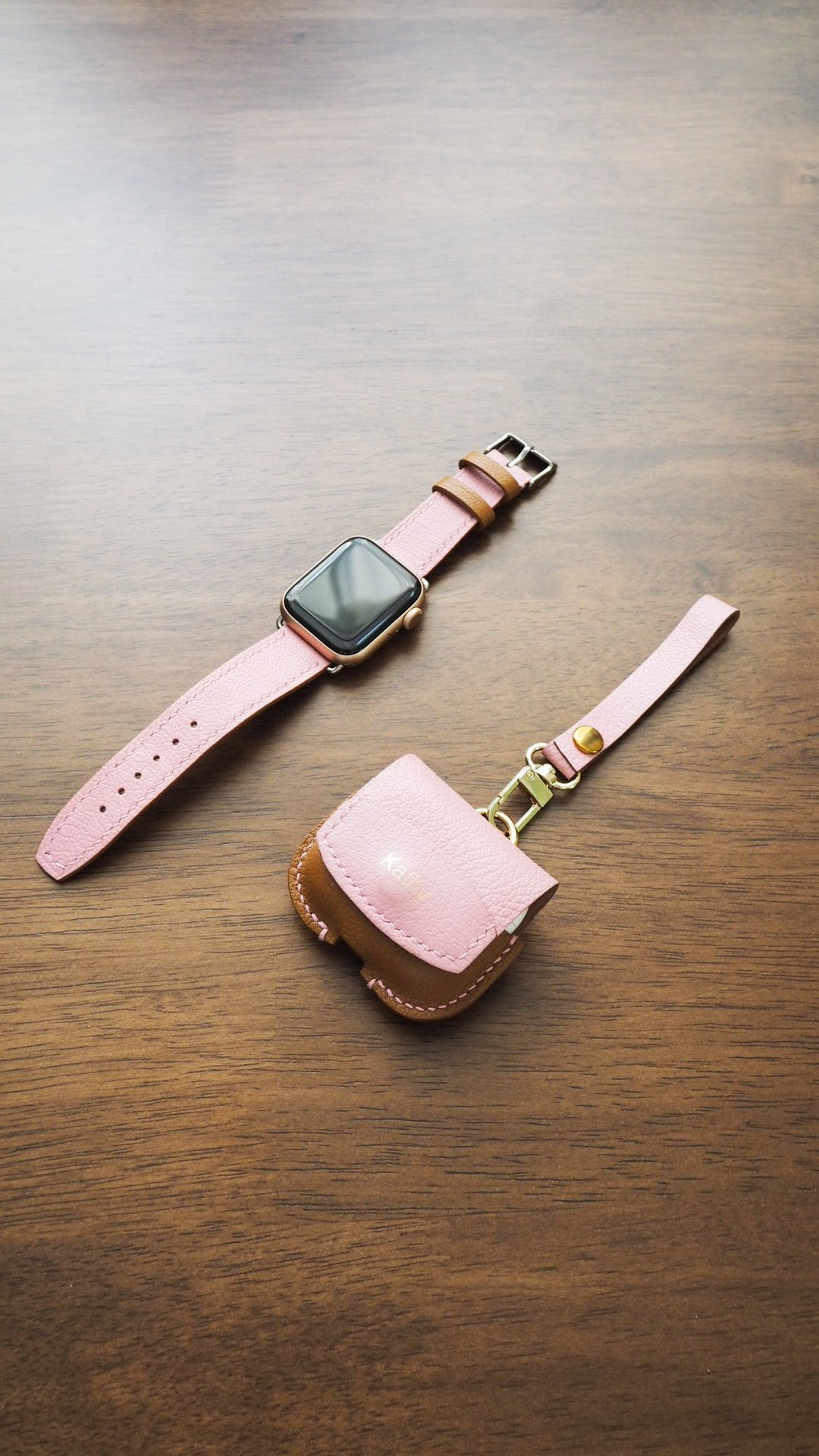 法国 Alran Chèvre Sully 山羊皮表带及airpod case 套装 - 表带 - 真皮 咖啡色