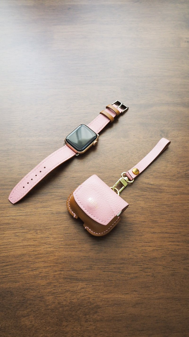法国 Alran Chèvre Sully 山羊皮表带及airpod case 套装 - 表带 - 真皮 咖啡色