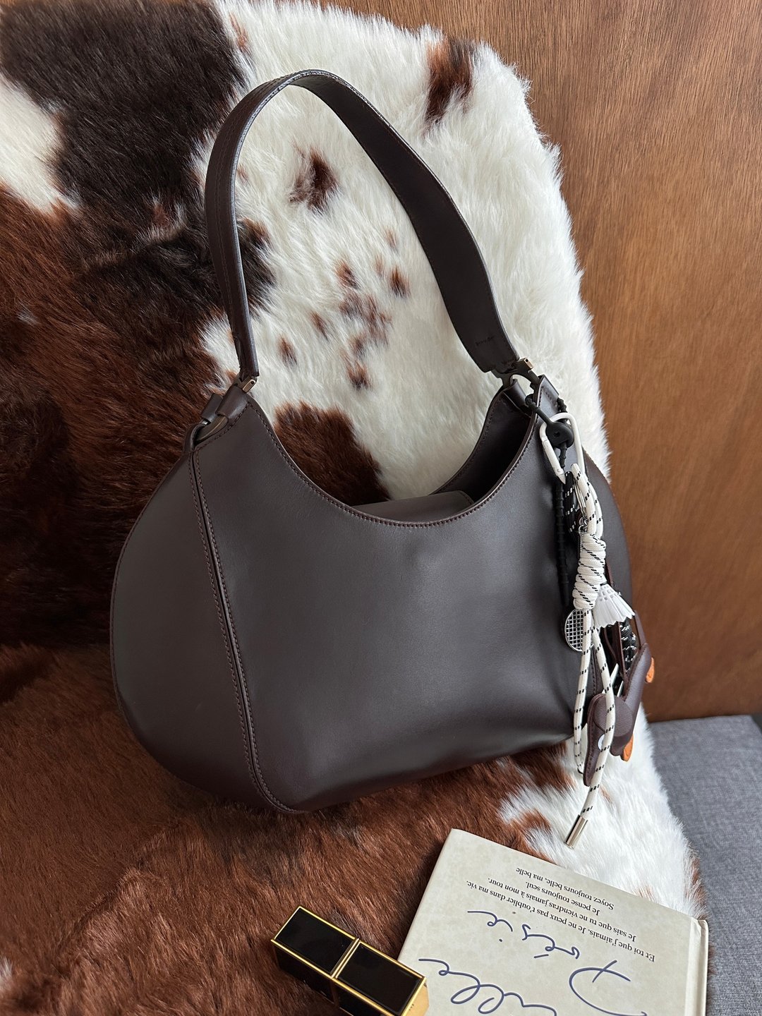中古包 Salvatore Ferragamo 菲拉格慕 朱古力色皮革肩背包 - 手提包/手提袋 - 真皮 咖啡色