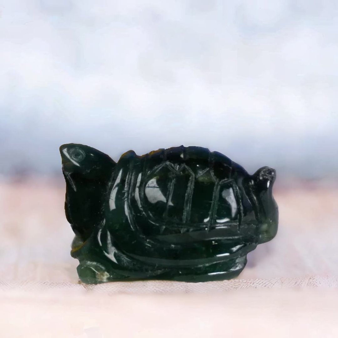 【吉祥·长寿】冰绿飘花翡翠乌龟摆饰 | 天然缅甸翡翠A货 | 送礼 - 其他 - 玉石 绿色