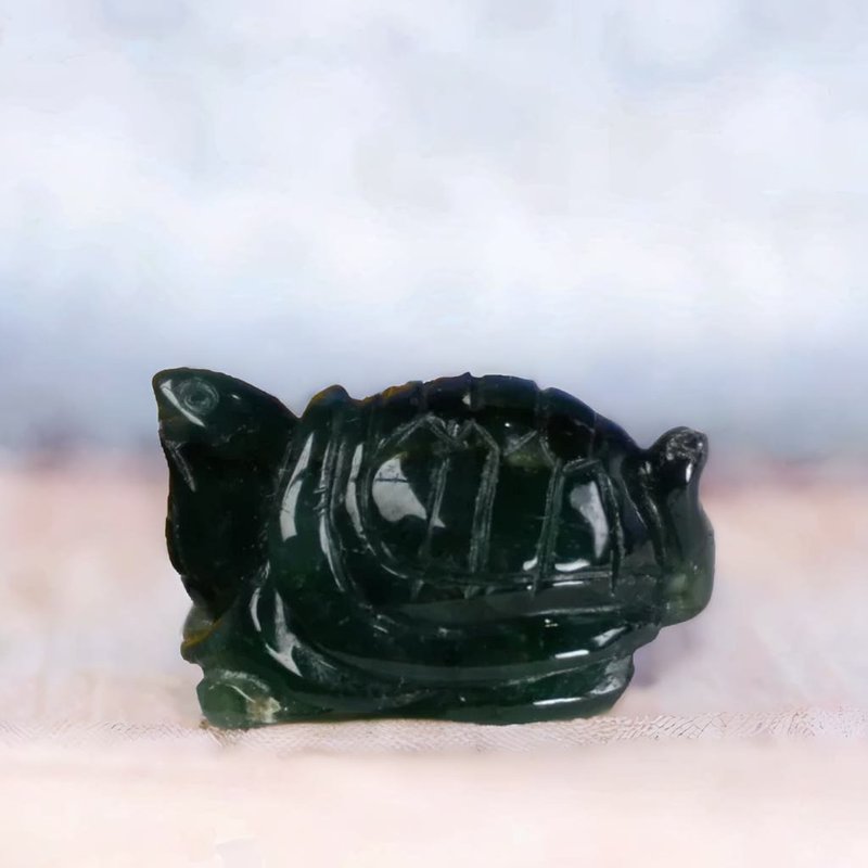 【吉祥·长寿】冰绿飘花翡翠乌龟摆饰 | 天然缅甸翡翠A货 | 送礼 - 其他 - 玉石 绿色