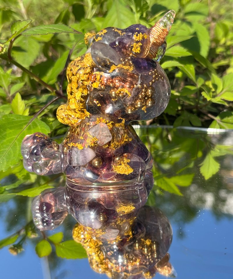 Orgonite 奥刚能量独角兽-萤石款 大 - 摆饰 - 半宝石 紫色