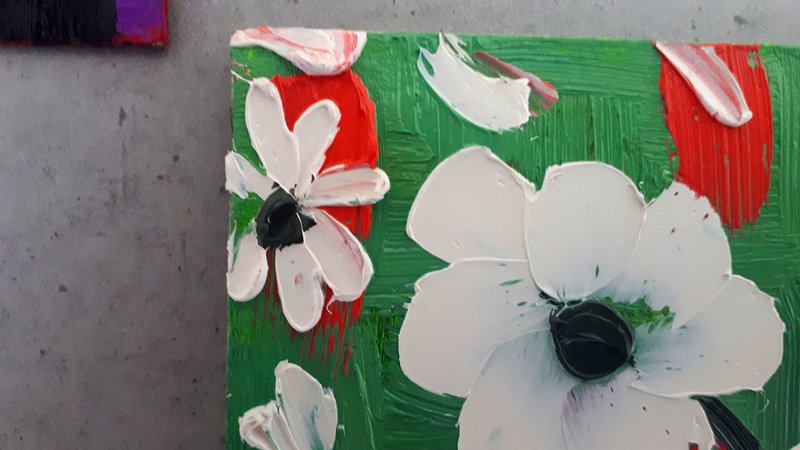 花见，樱花树画作原作，立体纹理花卉艺术品，樱花 - 墙贴/壁贴 - 其他材质 多色