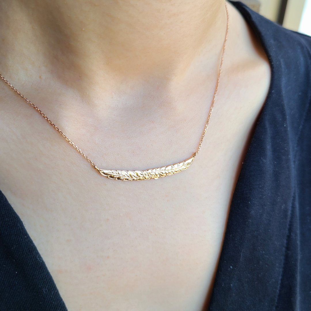 Hawaiian Maile Necklace / Pink Gold - 项链 - 纯银 粉红色