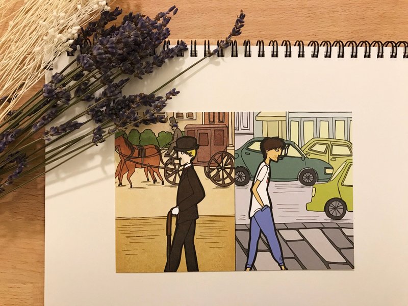 两扇门明信片- 外出散散步 - 卡片/明信片 - 纸 多色