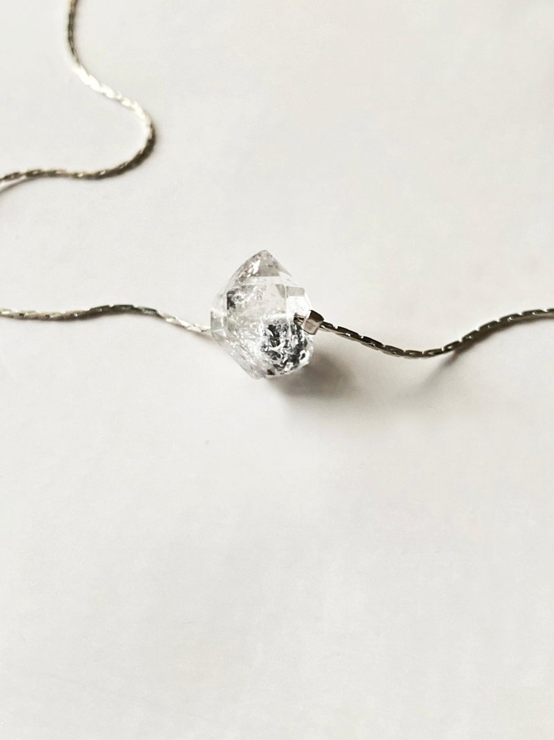 闪灵钻原石项链 - 项链 - 宝石 白色