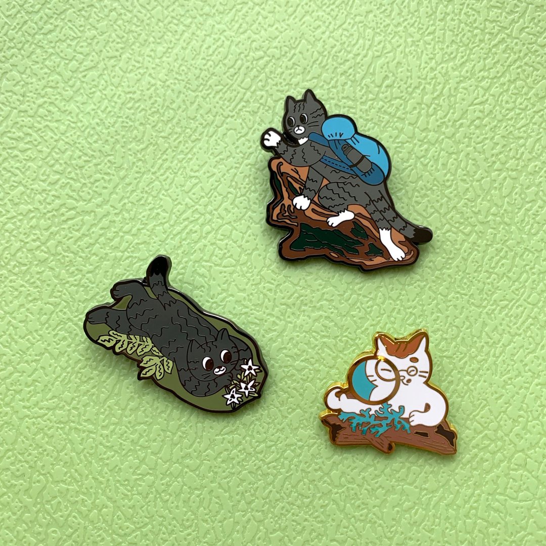 山猫系列徽章组 - 胸针 - 其他金属 绿色