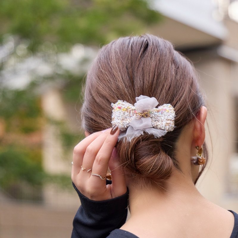 粗花订制蝴蝶结 | 发夹/发饰夹/马尾钩 | Ambre 琥珀 - 发饰 - 其他人造纤维 多色