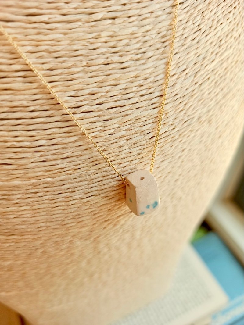 彩色点点方块扩香陶链 - 项链 - 陶 多色