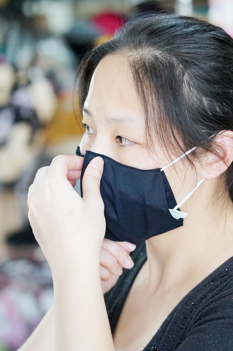 Bucute a.10成人立体 口罩套/可重复洗/需搭配医疗口罩/低调黑+纱 - 口罩 - 其他人造纤维 黑色