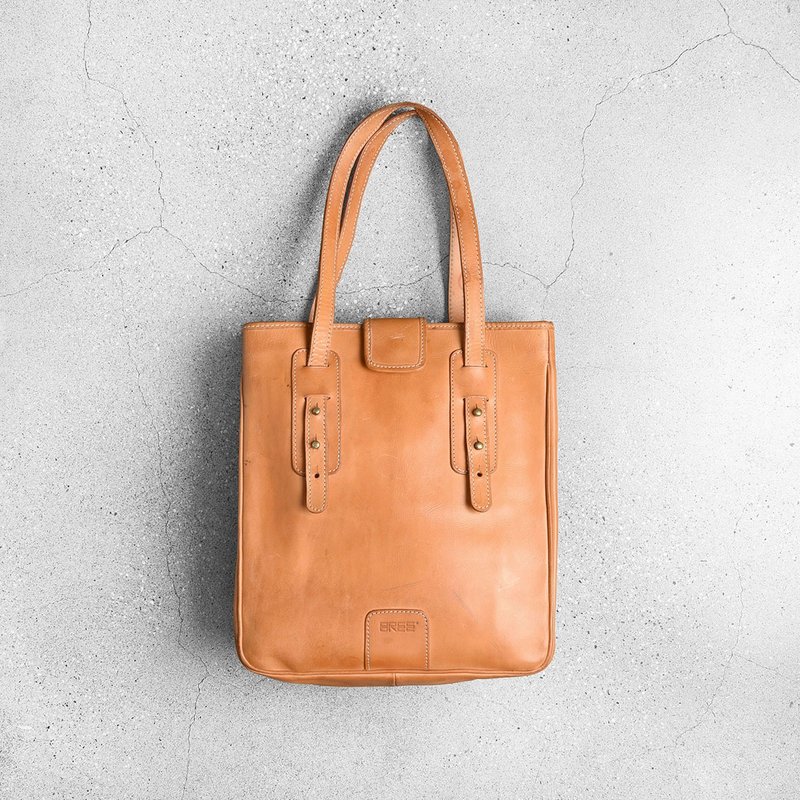 Bree 古董手提肩背包 / Vintage古着 - 手提包/手提袋 - 真皮 咖啡色