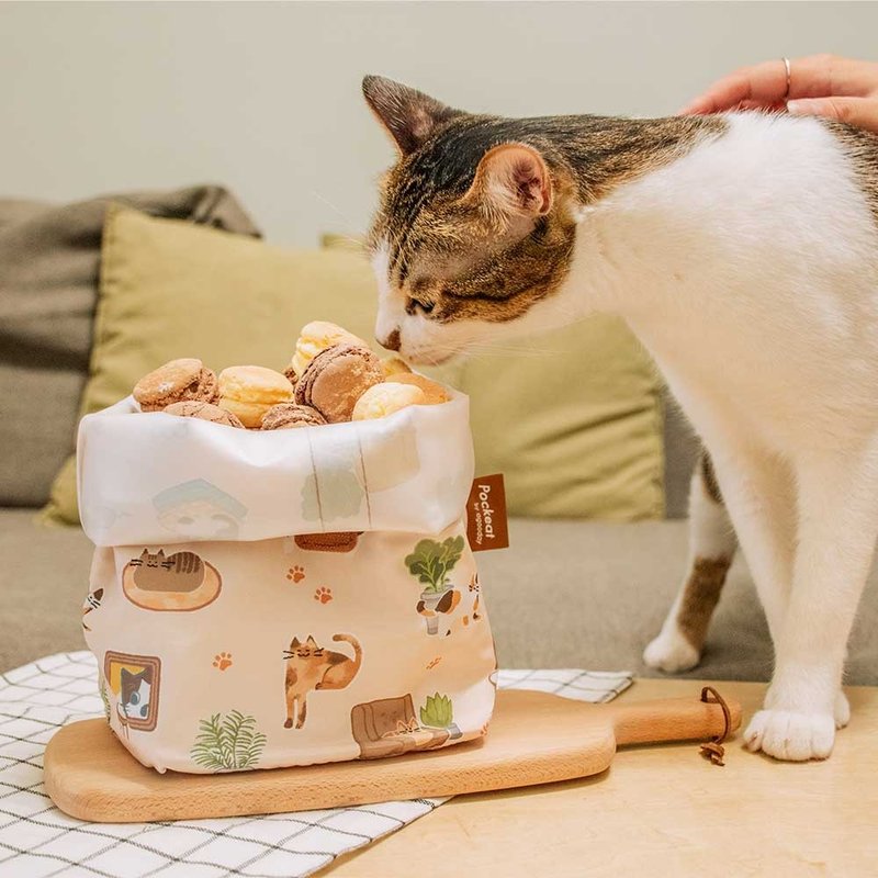 Pockeat食物袋 | SCPA浪猫公益款(大食袋)-我们家 - 便当盒/饭盒 - 其他材质 黄色