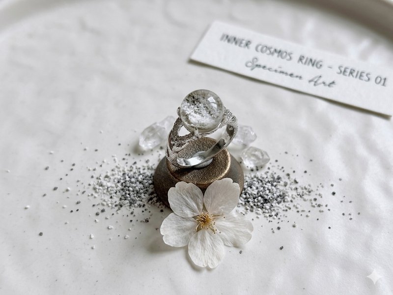 白色幽灵水晶戒指 - 戒指 - 水晶 