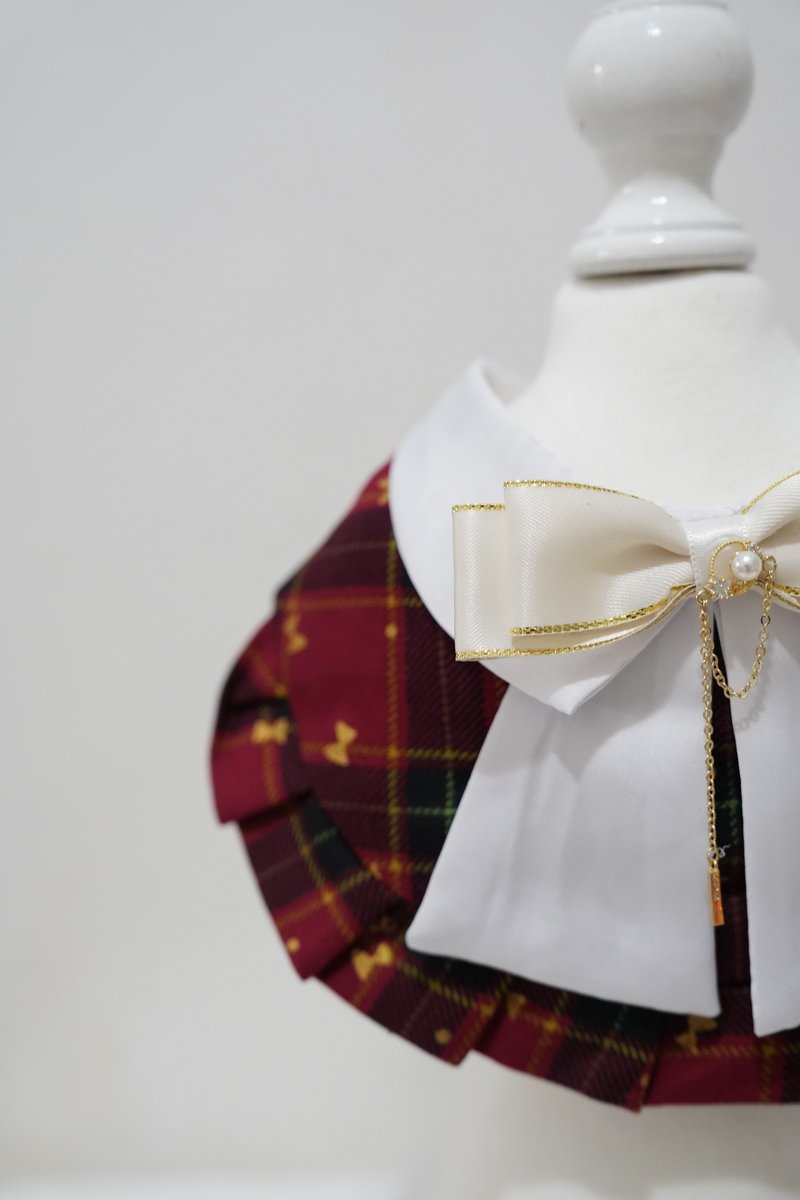 Crazy de Wan Casual Bib - Cherry Check GB (樱桃格子 红色) - 衣/帽 - 其他人造纤维 红色