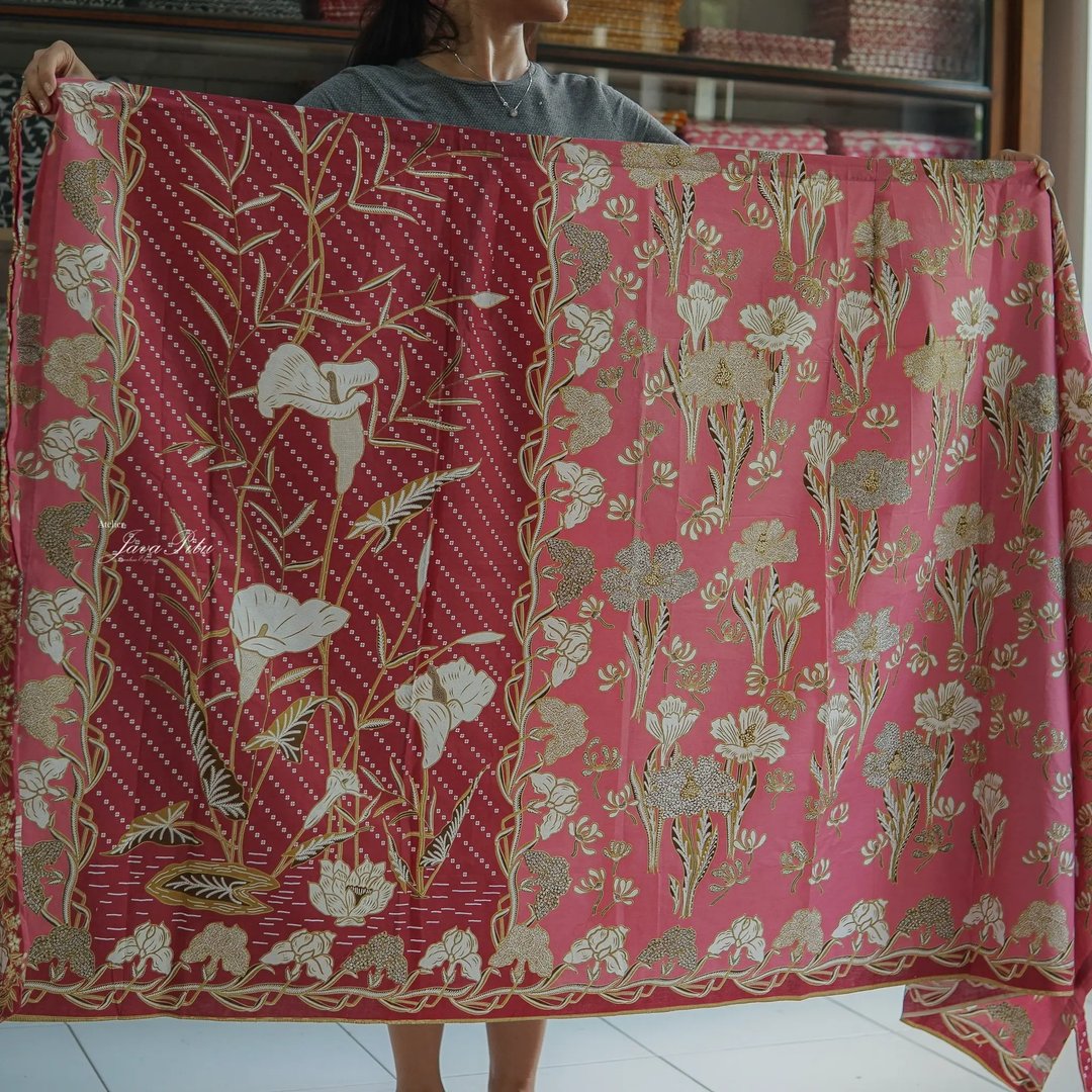 印尼蜡染 Batik 布 - 海芋 - 其他 - 棉 红色