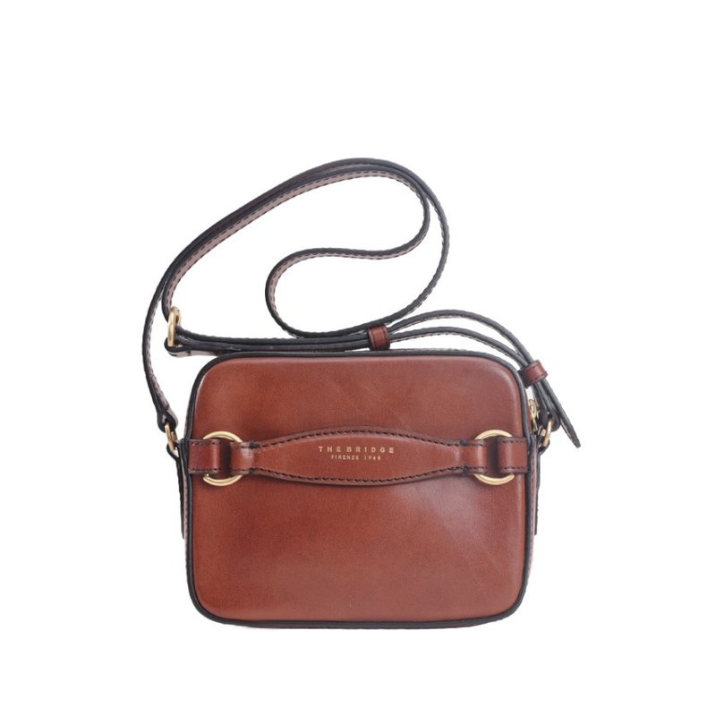THE BRIDGE 意大利牛皮 BETTINA 双层侧背包 - 侧背包/斜挎包 - 真皮 咖啡色
