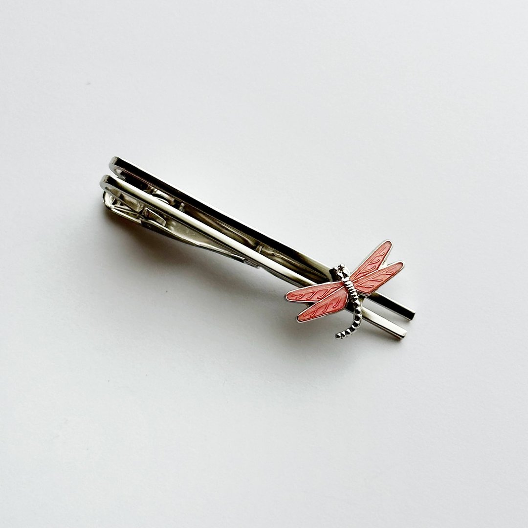 蜻蜓 【Rosy flush】景泰蓝领带夹 丹铜金属景泰蓝 - 领带/领带夹 - 其他材质 粉红色