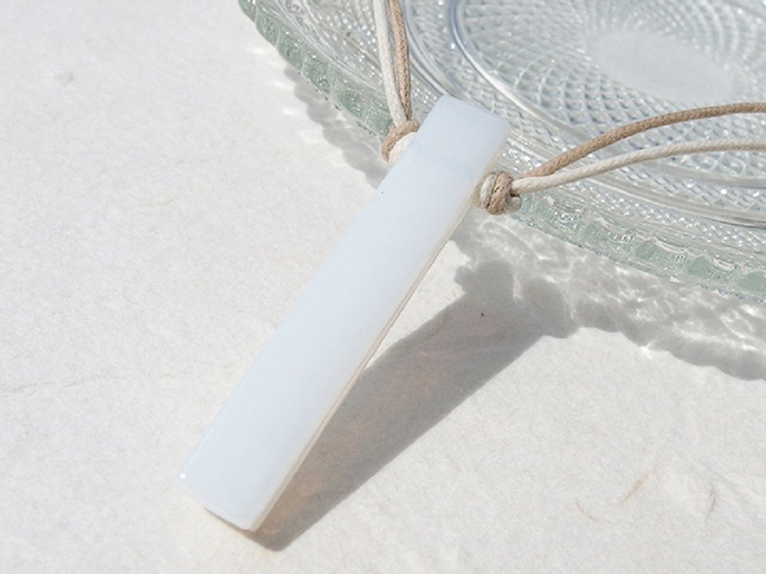 Simple glass (simple [white]) necklace [made-to-order] - 项链 - 玻璃 白色
