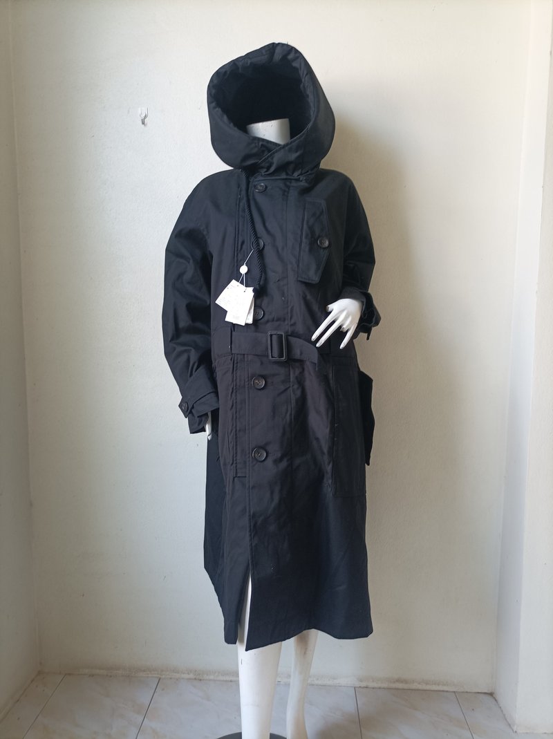 稀有 Kazaki Nagayama 黑色长版外套 尺寸 46 全新附吊牌 - 男装外套 - 棉．麻 