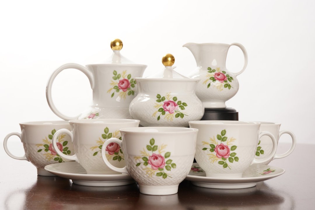 德国Johann SeltmannVohenstrauß粉红玫瑰杯盘茶具组(PO-23) - 茶具/茶杯 - 瓷 多色