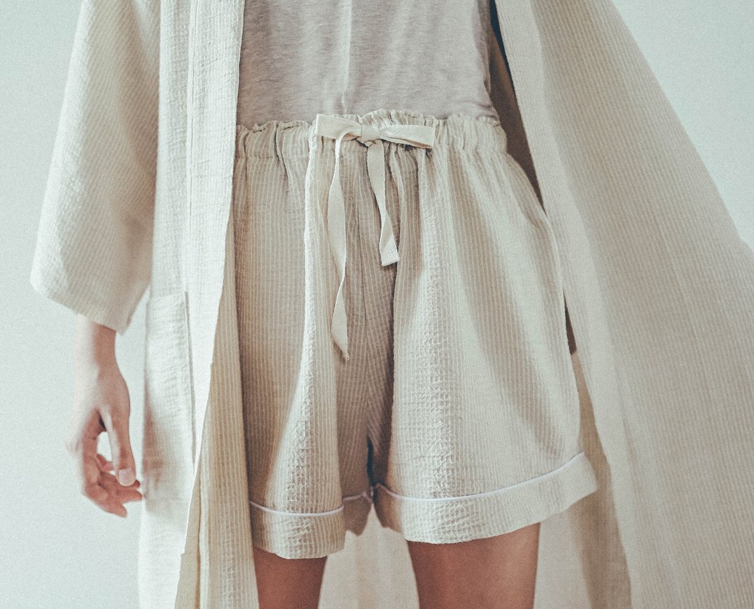 Seersucker Short pant - 100% cotton pajama BDSC loungewear - 居家服/睡衣 - 棉．麻 多色