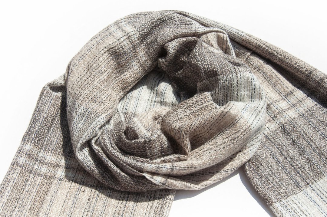 喀什米尔Cashmere 针织围巾 纯羊毛围巾 手织围巾 编织围巾-岩石 - 围巾/披肩 - 羊毛 蓝色