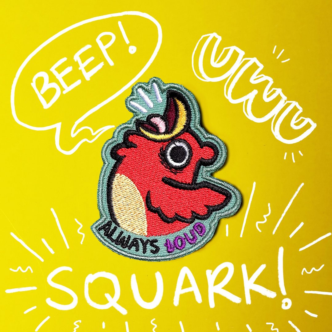Always Loud Bird Embroidery Patch in velcro and iron on - 其他 - 绣线 红色