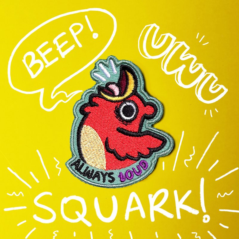 Always Loud Bird Embroidery Patch in velcro and iron on - 其他 - 绣线 红色