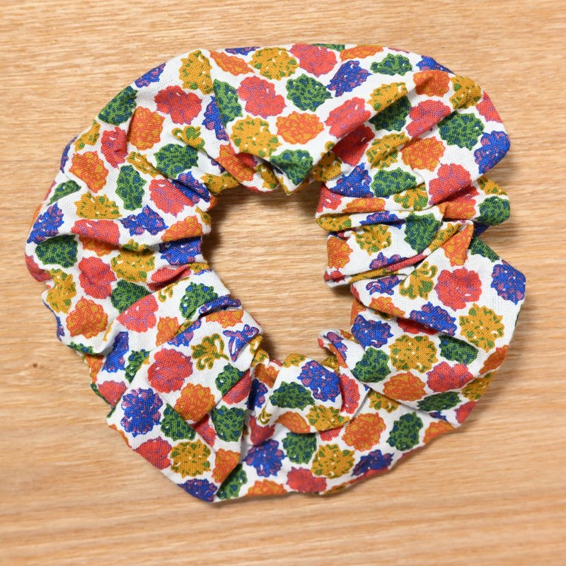 彩色 圆点 大肠发圈 - 发带/发箍 - 棉．麻 